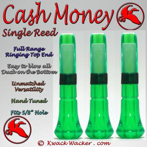 Duck Call Inserts 3 Pack Kwack Wacker Cash Money Single Reed