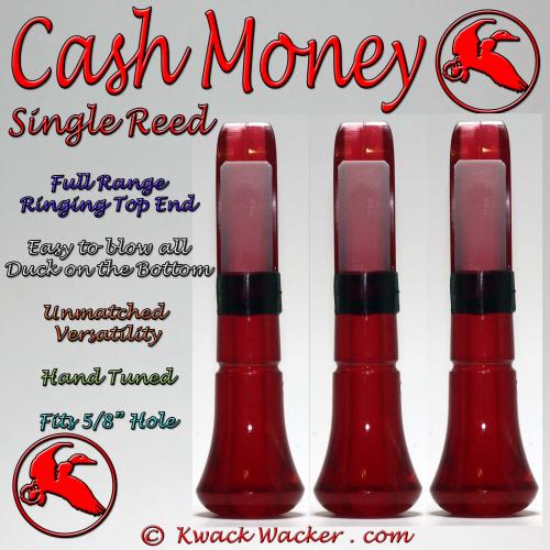Duck Call Inserts 3 Pack Kwack Wacker Cash Money Single Reed