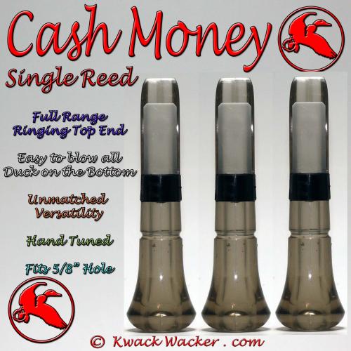 Duck Call Inserts 3 Pack Kwack Wacker Cash Money Single Reed